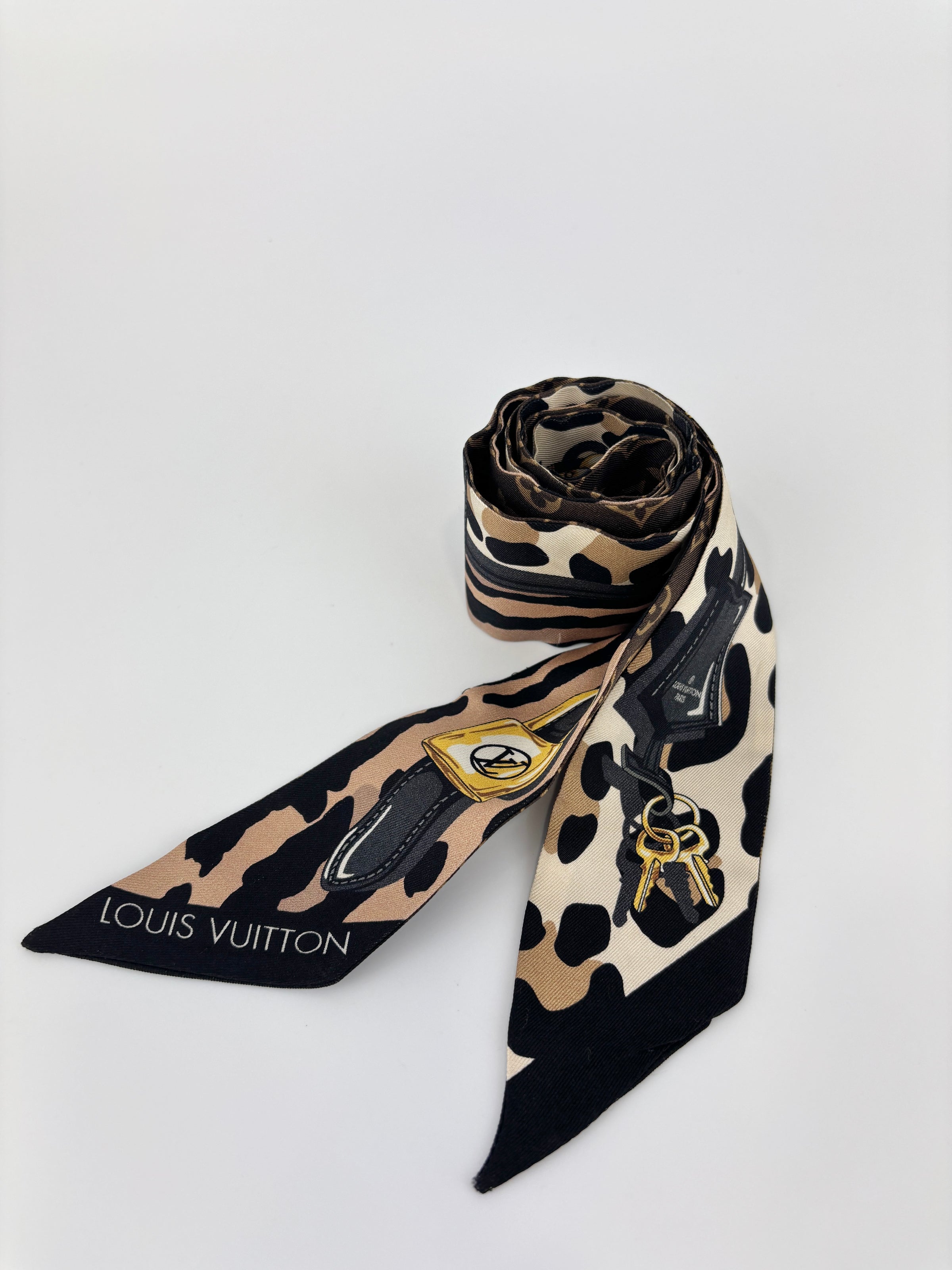 Silk Leogram Print BB Bandeau Scarf