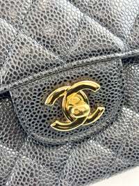 Classic Small Double Flap Black Caviar GHW - Glampot