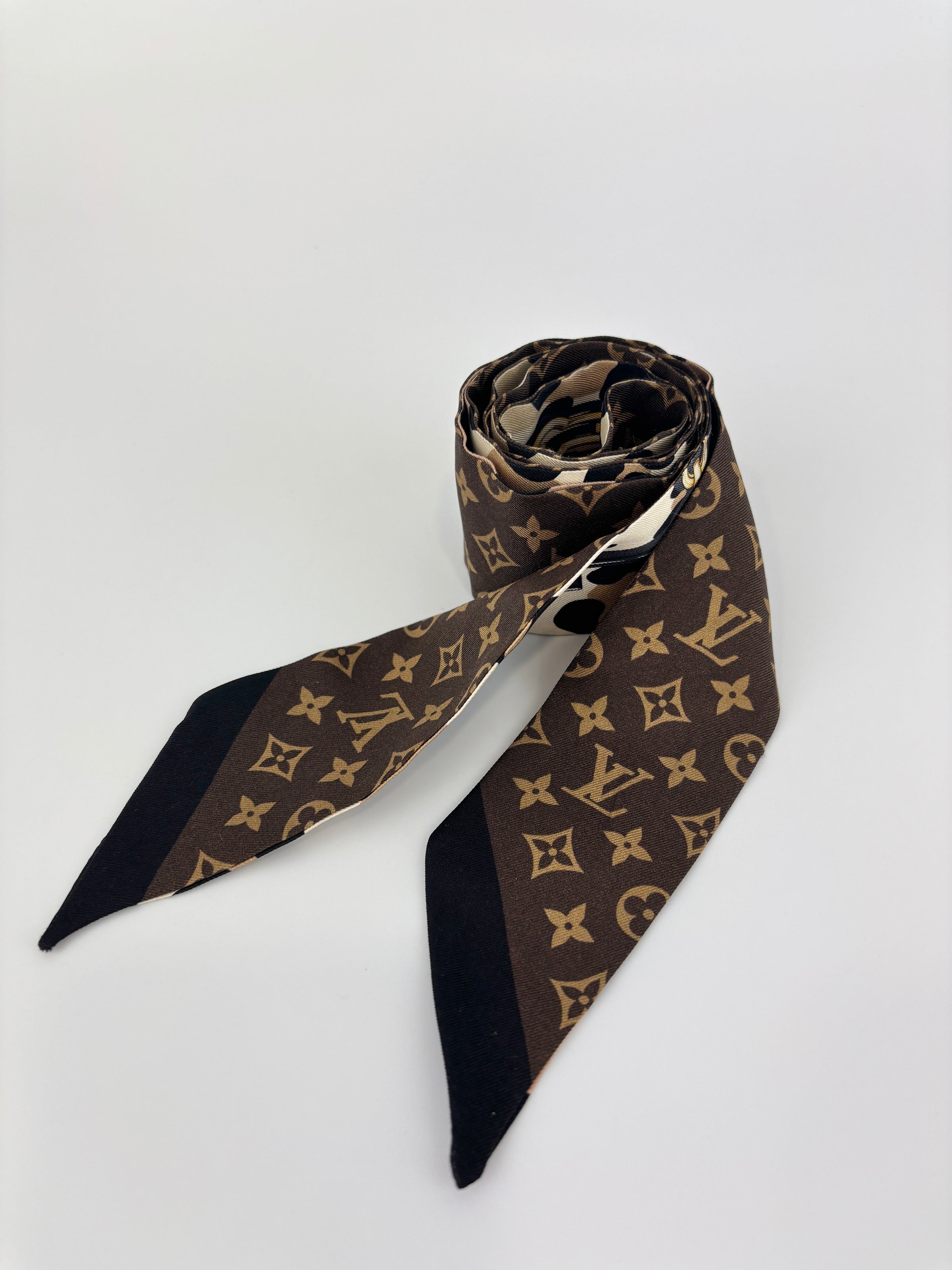 Silk Leogram Print BB Bandeau Scarf