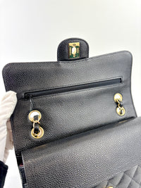 Classic Small Double Flap Black Caviar GHW - Glampot
