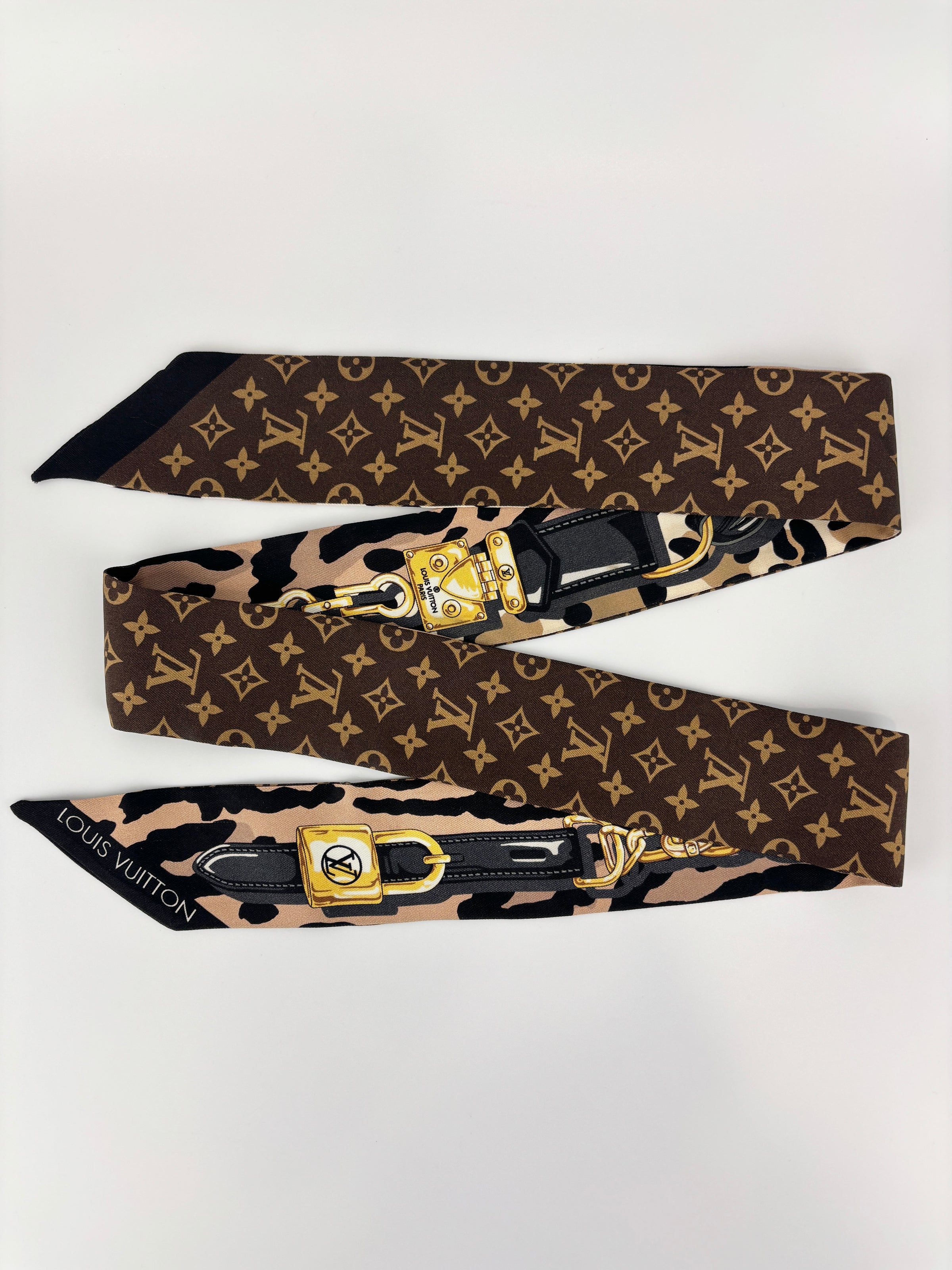 Silk Leogram Print BB Bandeau Scarf