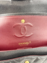 Classic Small Double Flap Black Caviar GHW - Glampot