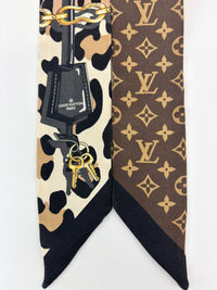 Silk Leogram Print BB Bandeau Scarf