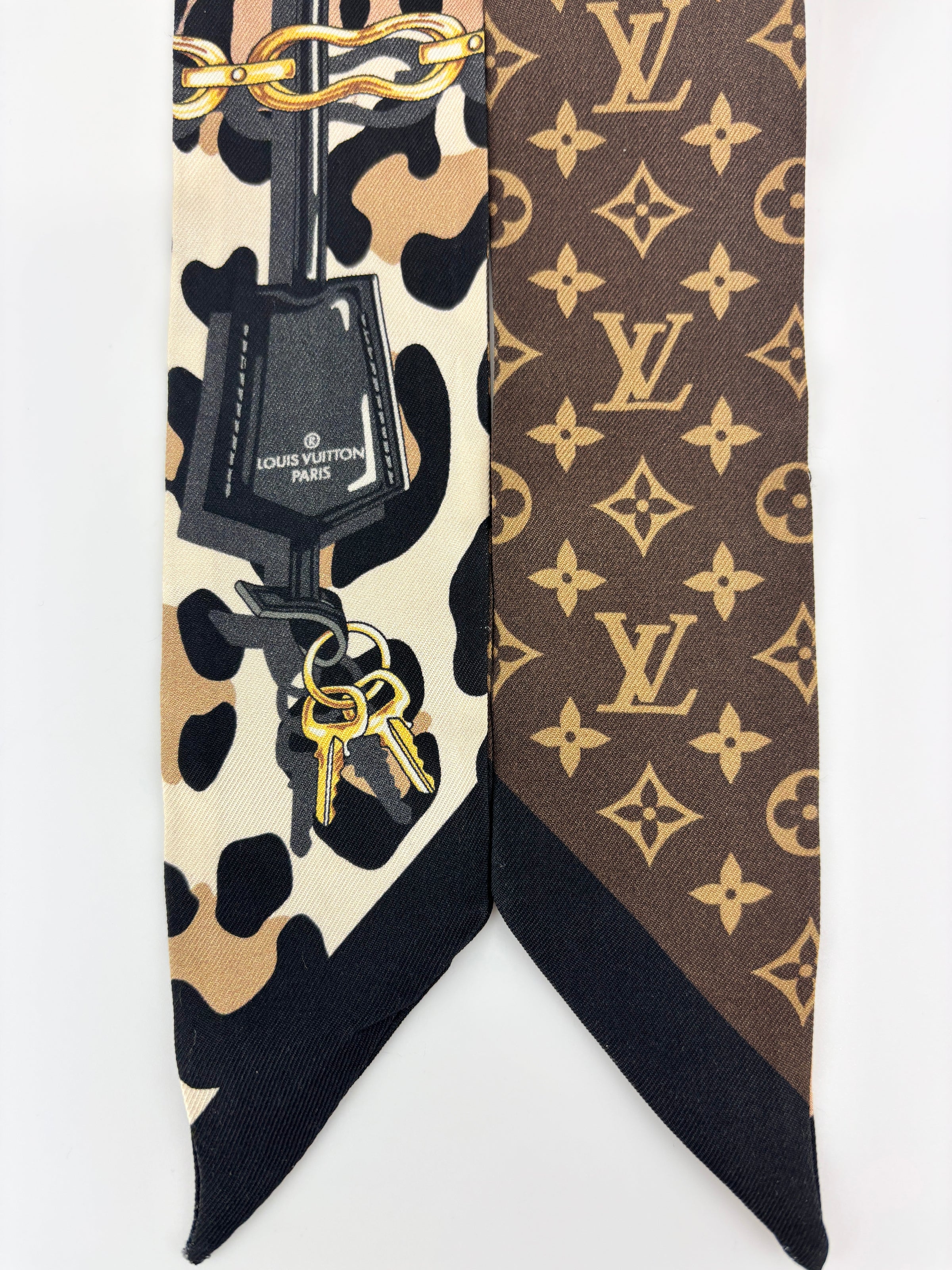 Silk Leogram Print BB Bandeau Scarf