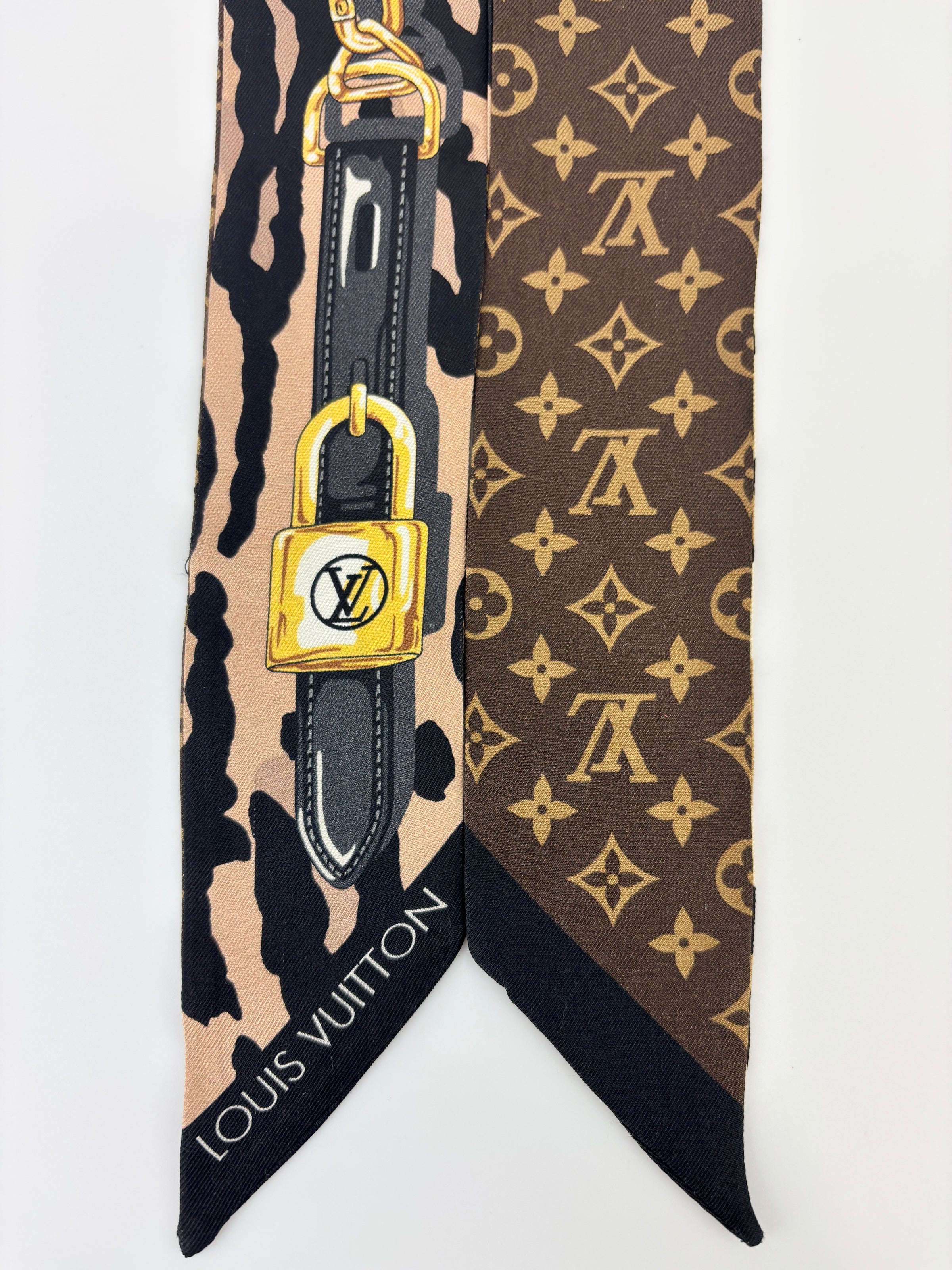 Silk Leogram Print BB Bandeau Scarf