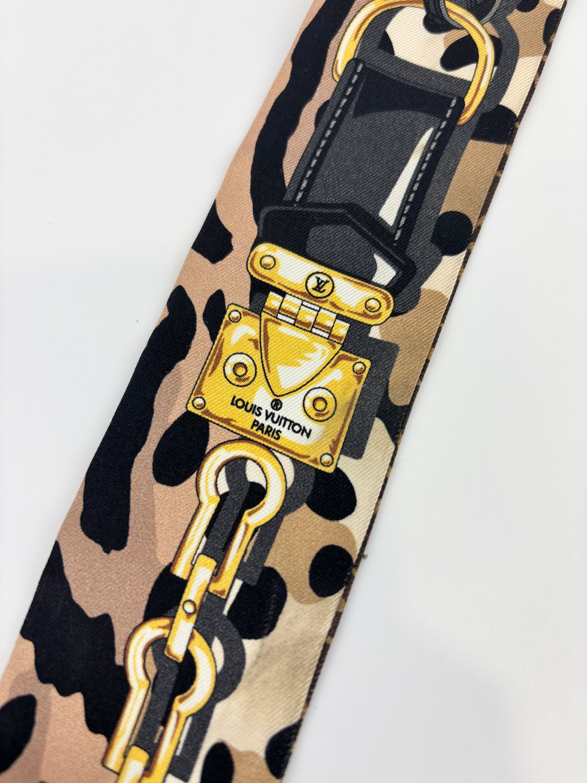 Silk Leogram Print BB Bandeau Scarf