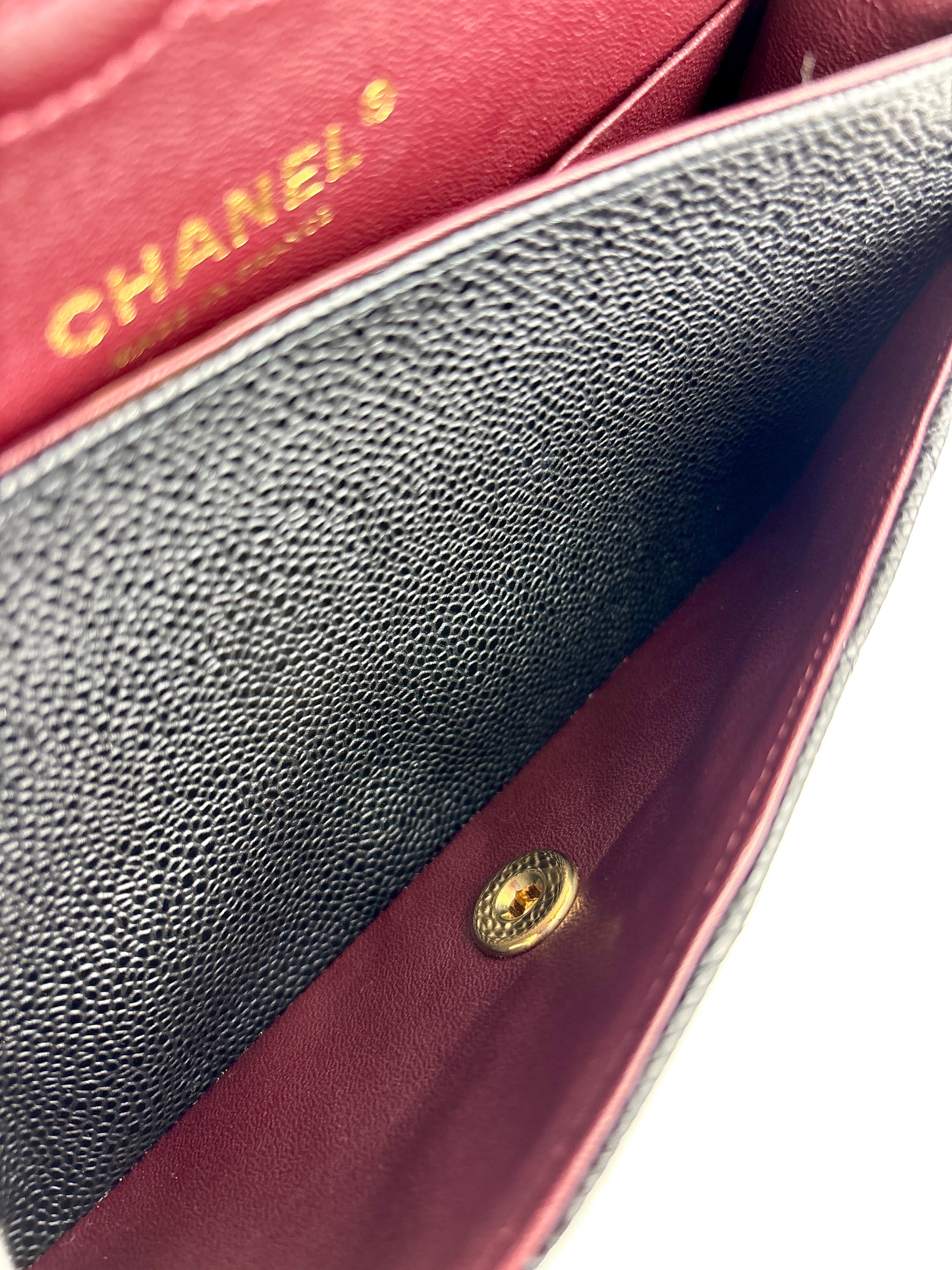 Classic Small Double Flap Black Caviar GHW - Glampot