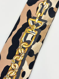 Silk Leogram Print BB Bandeau Scarf