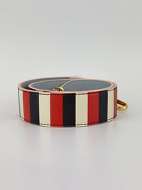 Multicolor Stripe Printed Leather Monster Bag Strap