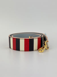 Multicolor Stripe Printed Leather Monster Bag Strap