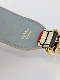 Multicolor Stripe Printed Leather Monster Bag Strap
