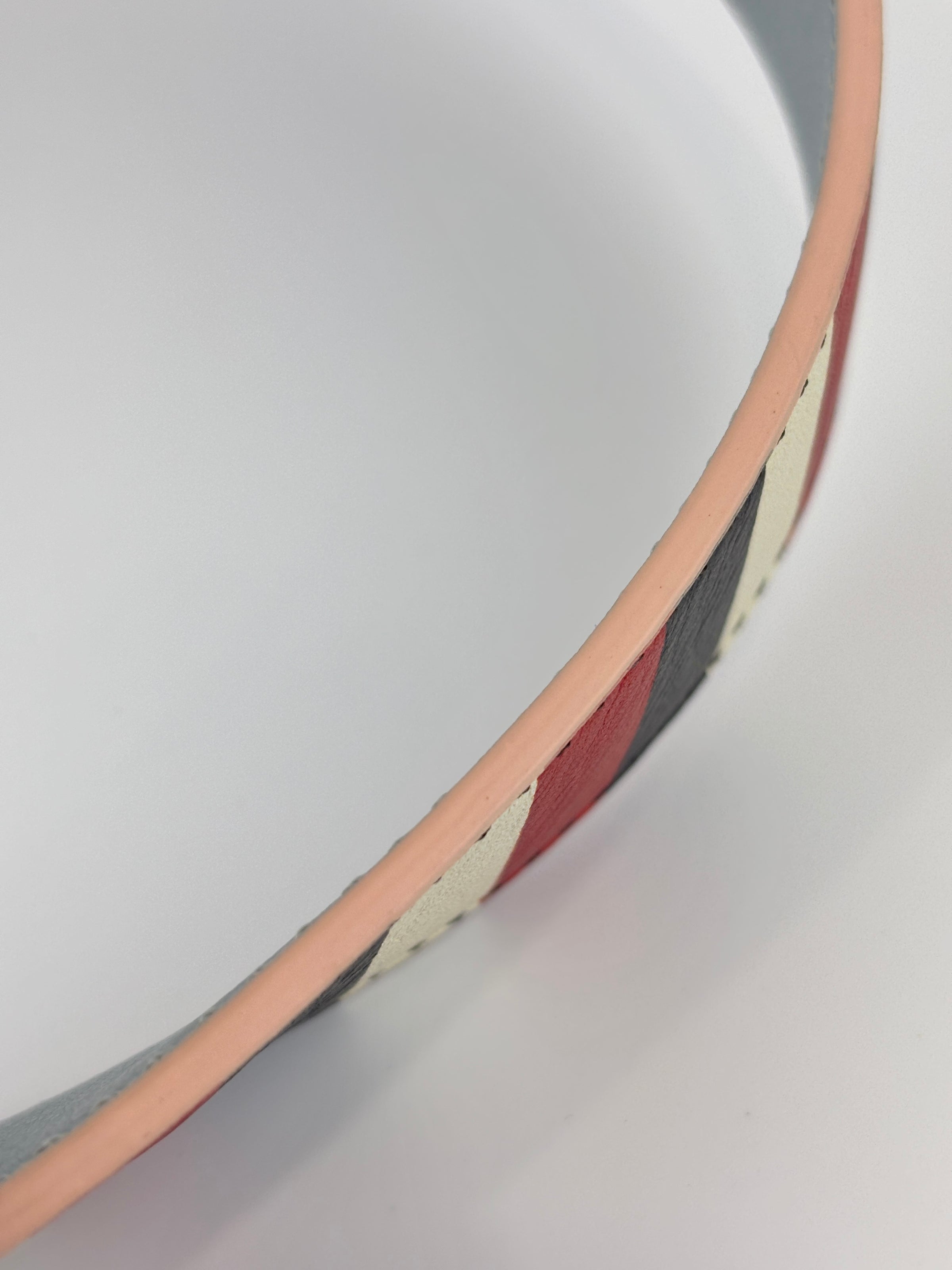 Multicolor Stripe Printed Leather Monster Bag Strap