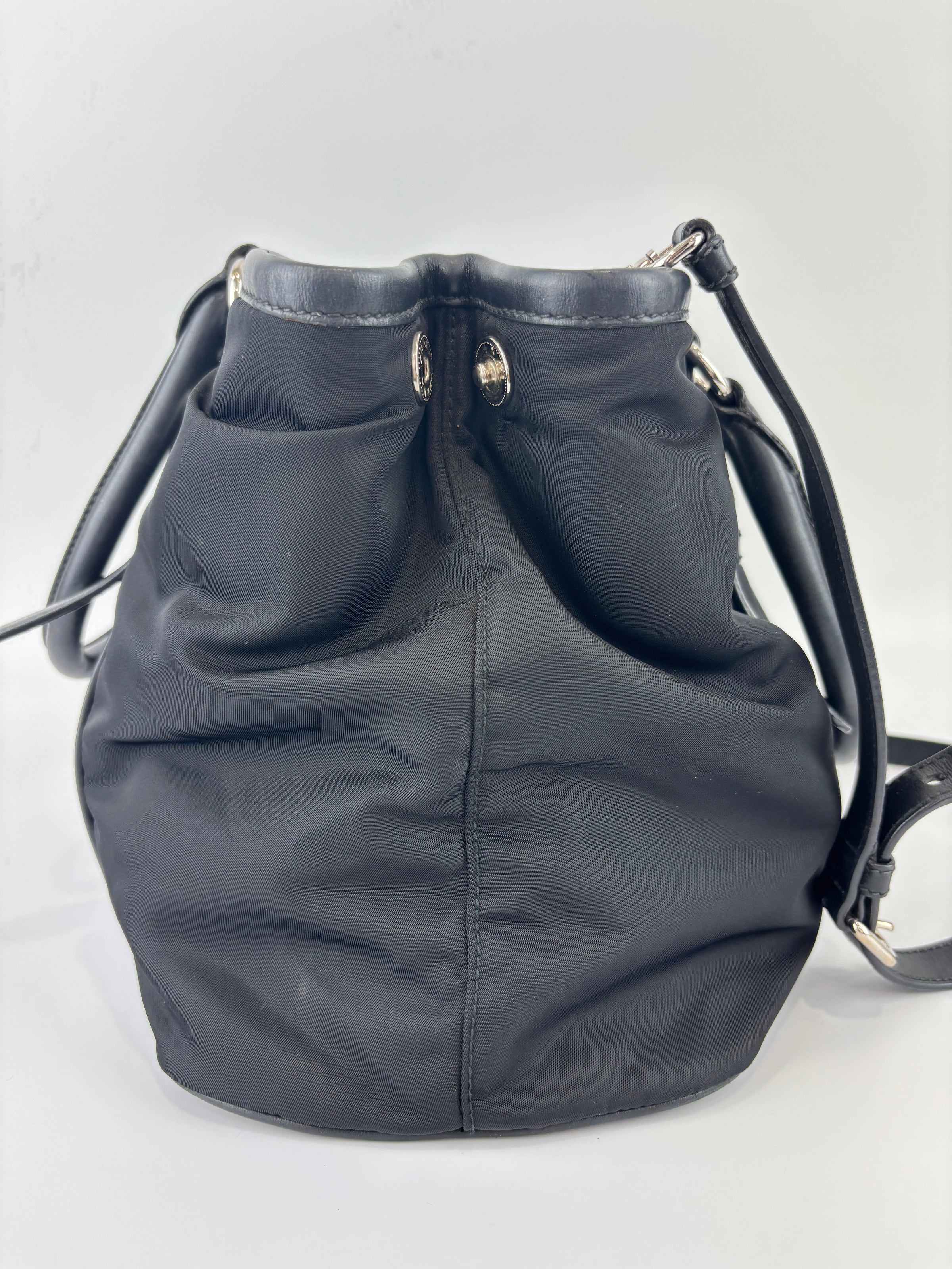1BA832 Black Nylon & Soft Calf 2Way Tote