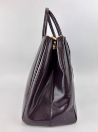Galleria Medium Saffiano Double Zip Tote Purple Patent