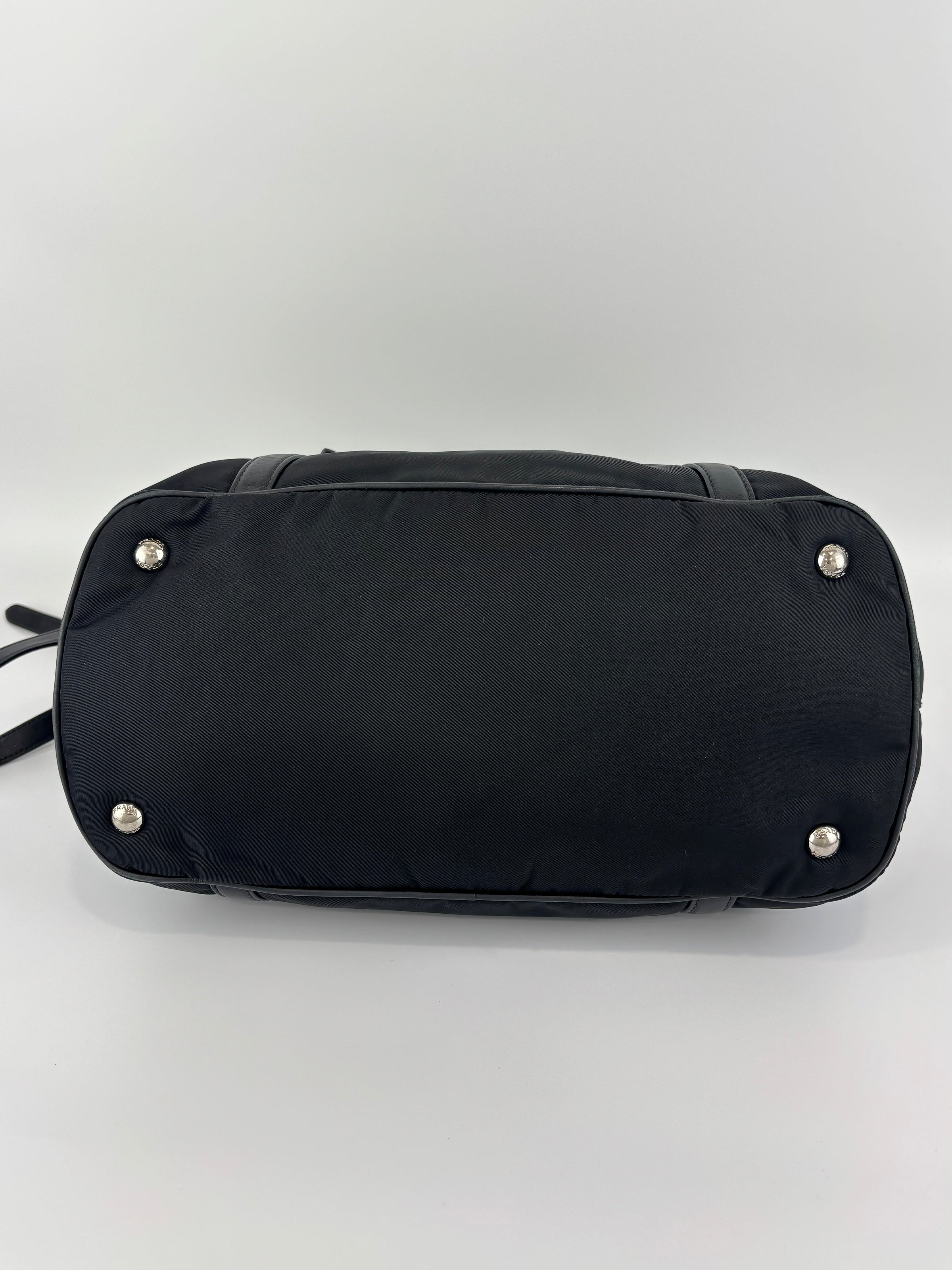 1BA832 Black Nylon & Soft Calf 2Way Tote