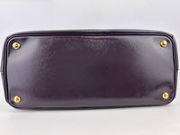 Galleria Medium Saffiano Double Zip Tote Purple Patent