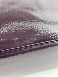 Galleria Medium Saffiano Double Zip Tote Purple Patent