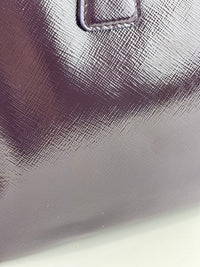 Galleria Medium Saffiano Double Zip Tote Purple Patent