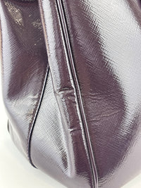 Galleria Medium Saffiano Double Zip Tote Purple Patent