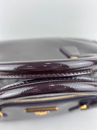 Galleria Medium Saffiano Double Zip Tote Purple Patent