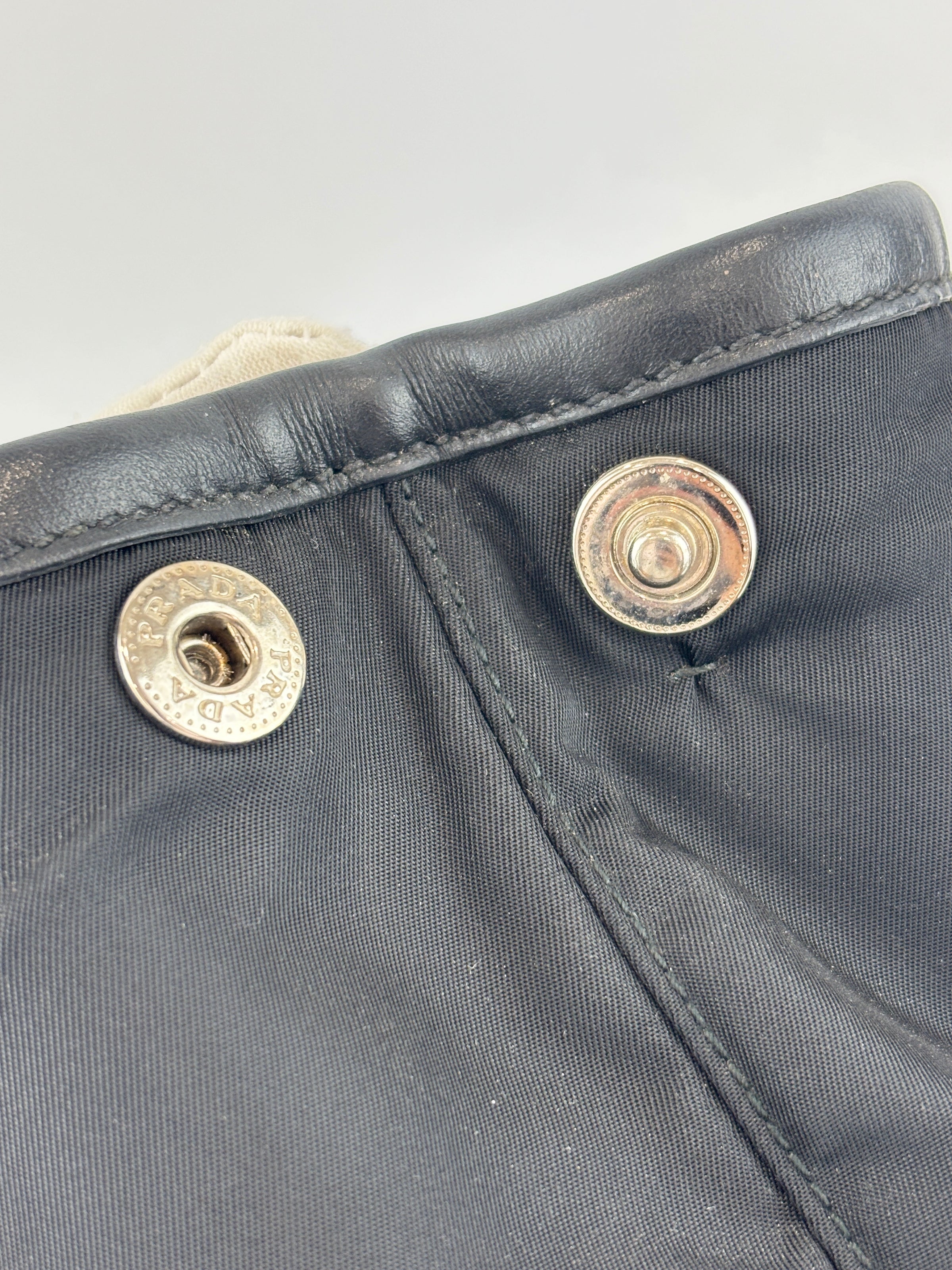 1BA832 Black Nylon & Soft Calf 2Way Tote