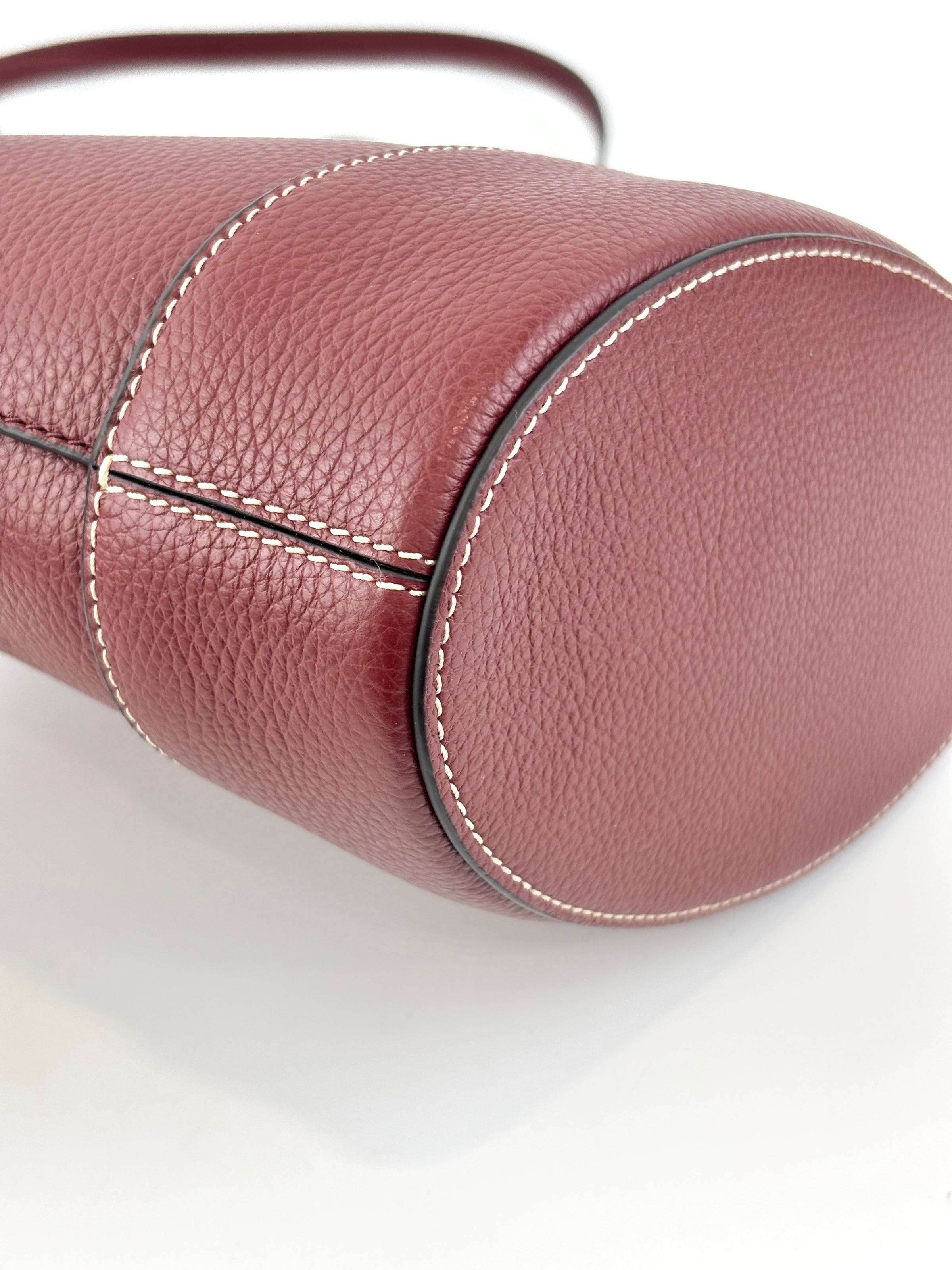 Small Lily Tote Bag Small Classic Grain & Silky Calf Leather Burgundy