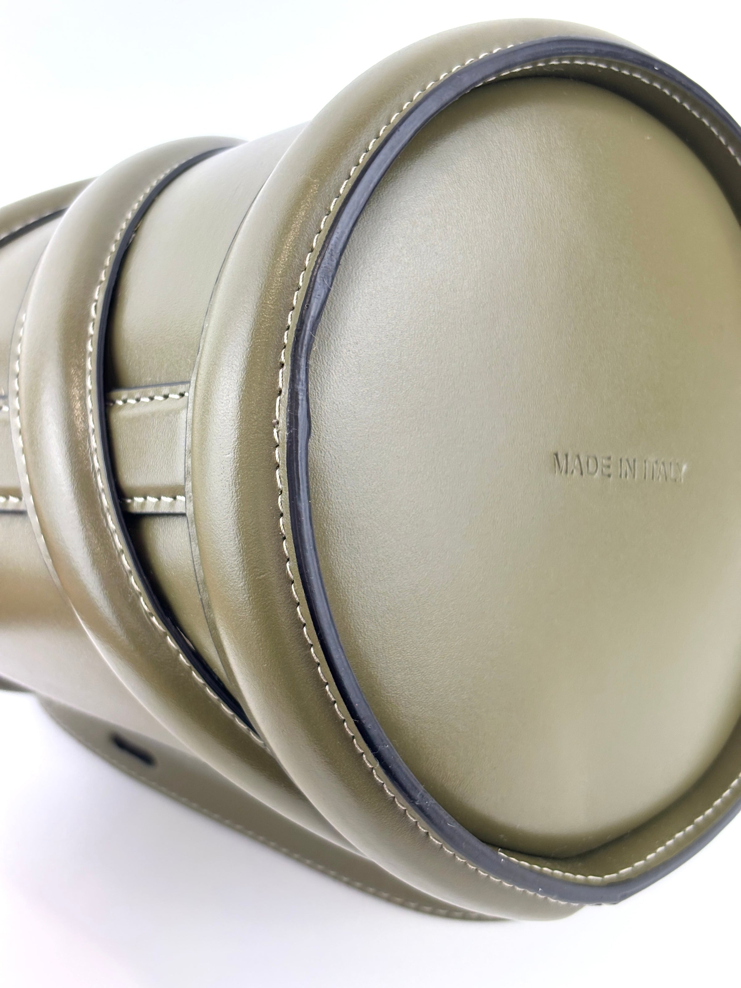 The Curve Bucket Bag in Olive Green