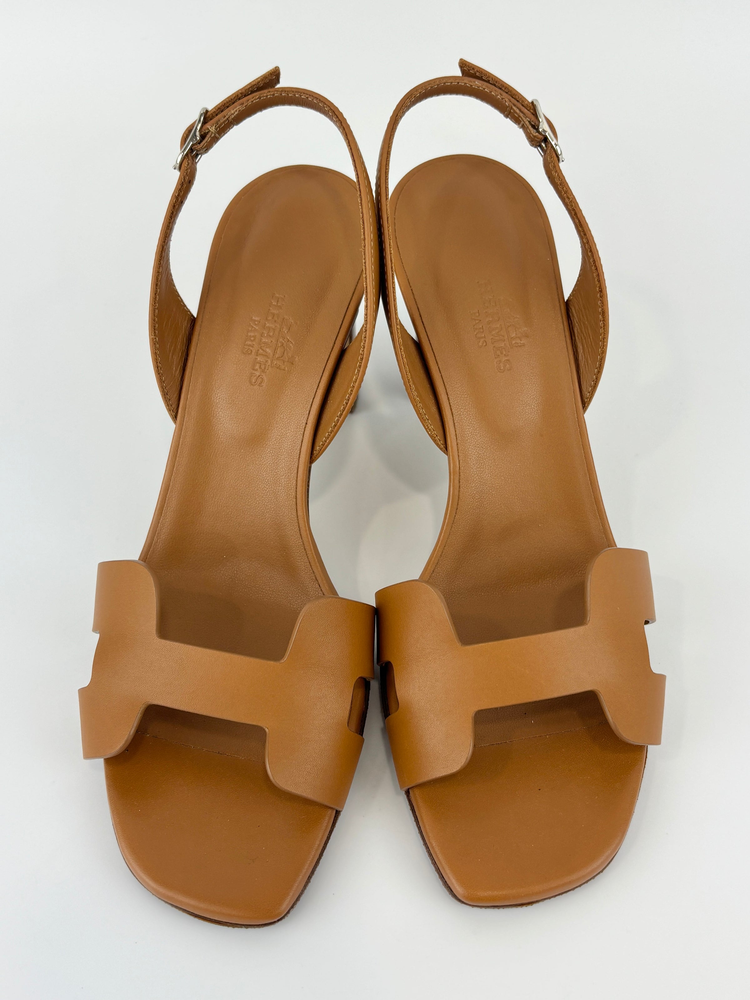 Eternite 80 Veau Naturale Slingback Sandals Size 36