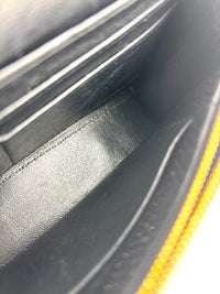 Hourglass Wallet On Chain Black Suede with Allover Logo Rhinestones GHW