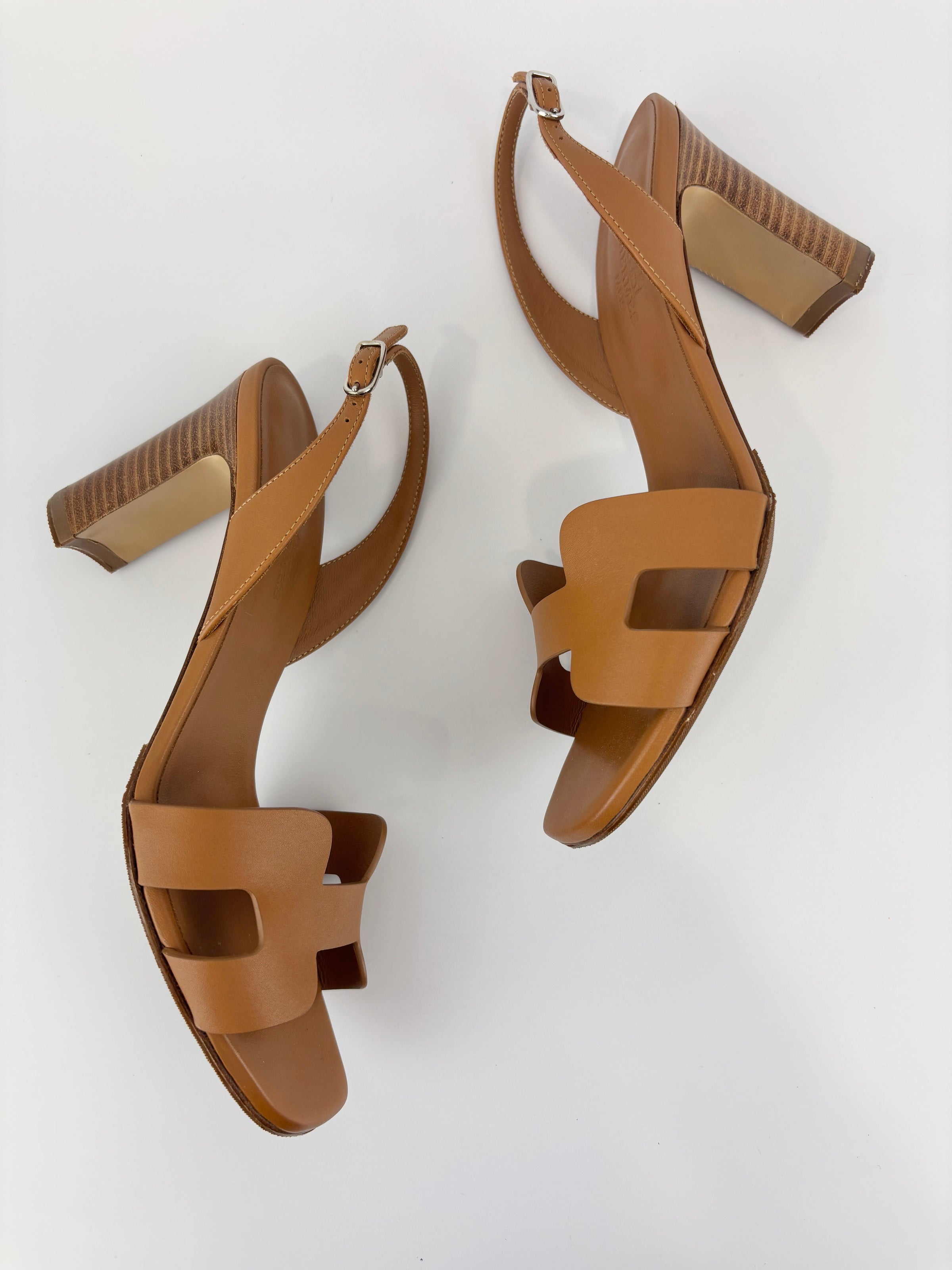Eternite 80 Veau Naturale Slingback Sandals Size 36
