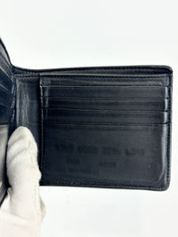Black Croc Embossed Leather Bifold Wallet