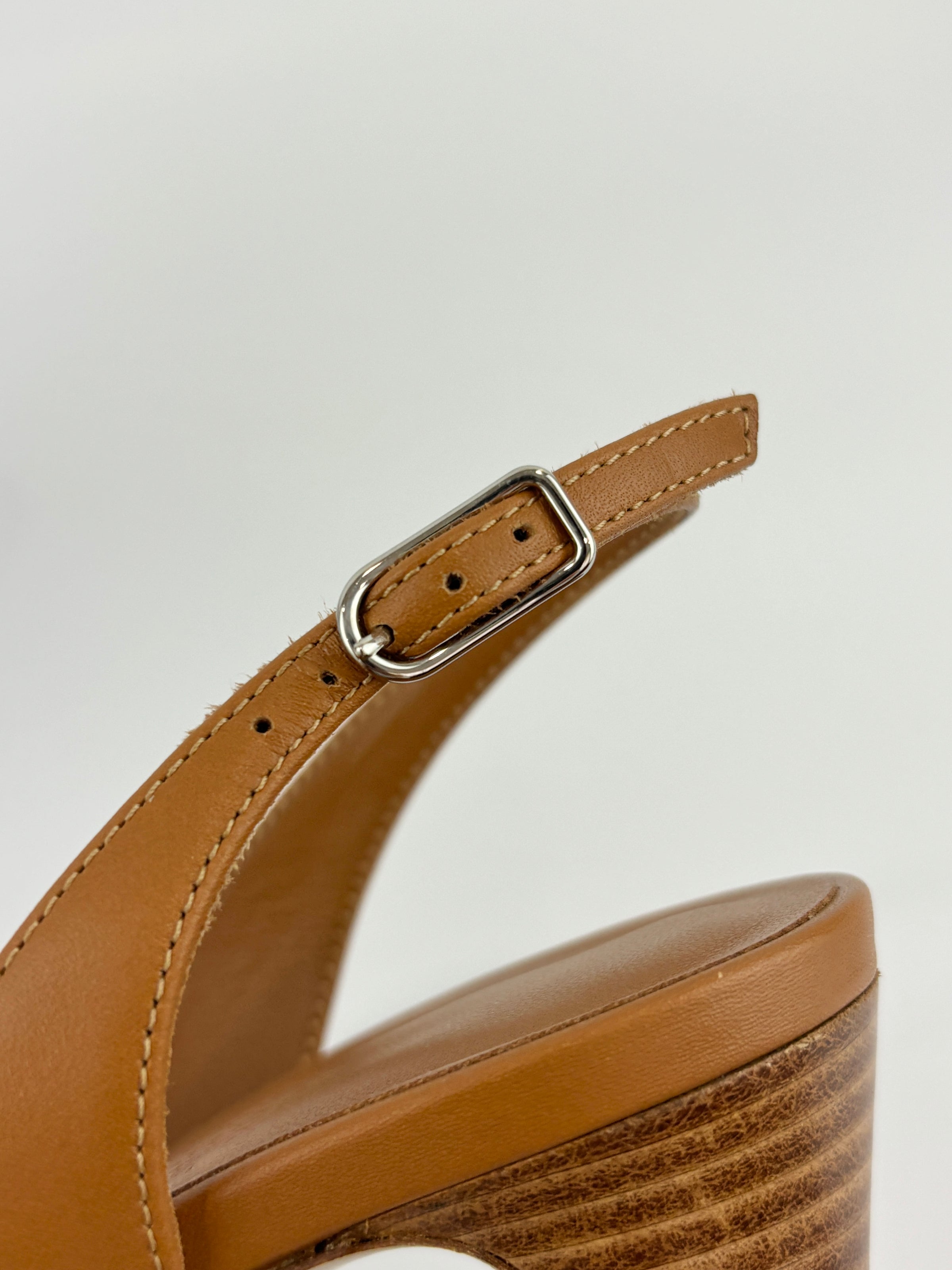Eternite 80 Veau Naturale Slingback Sandals Size 36