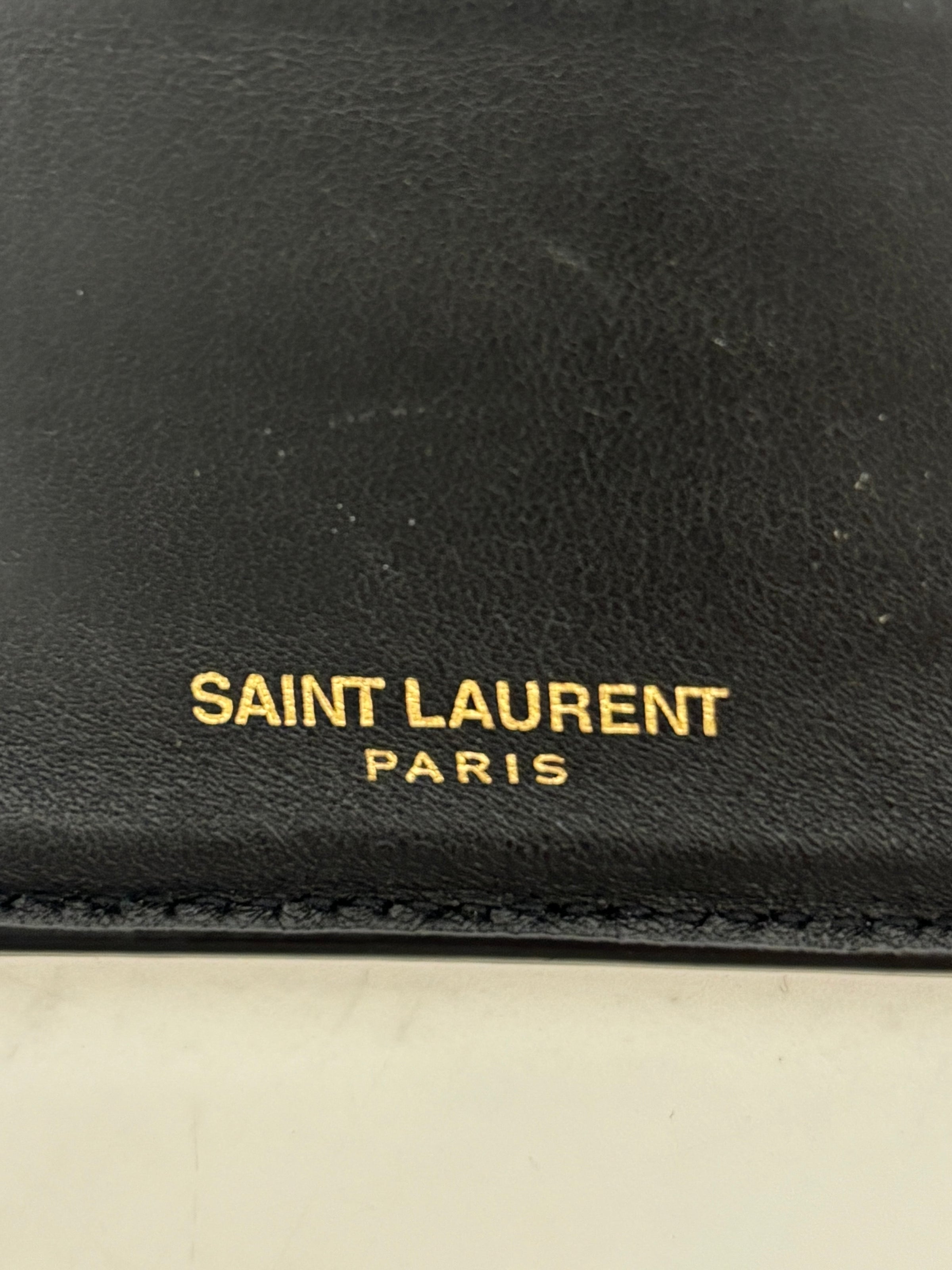 Black Croc Embossed Leather Bifold Wallet