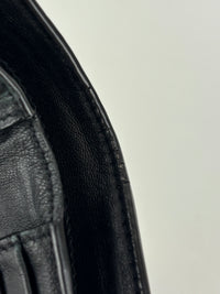 Black Croc Embossed Leather Bifold Wallet