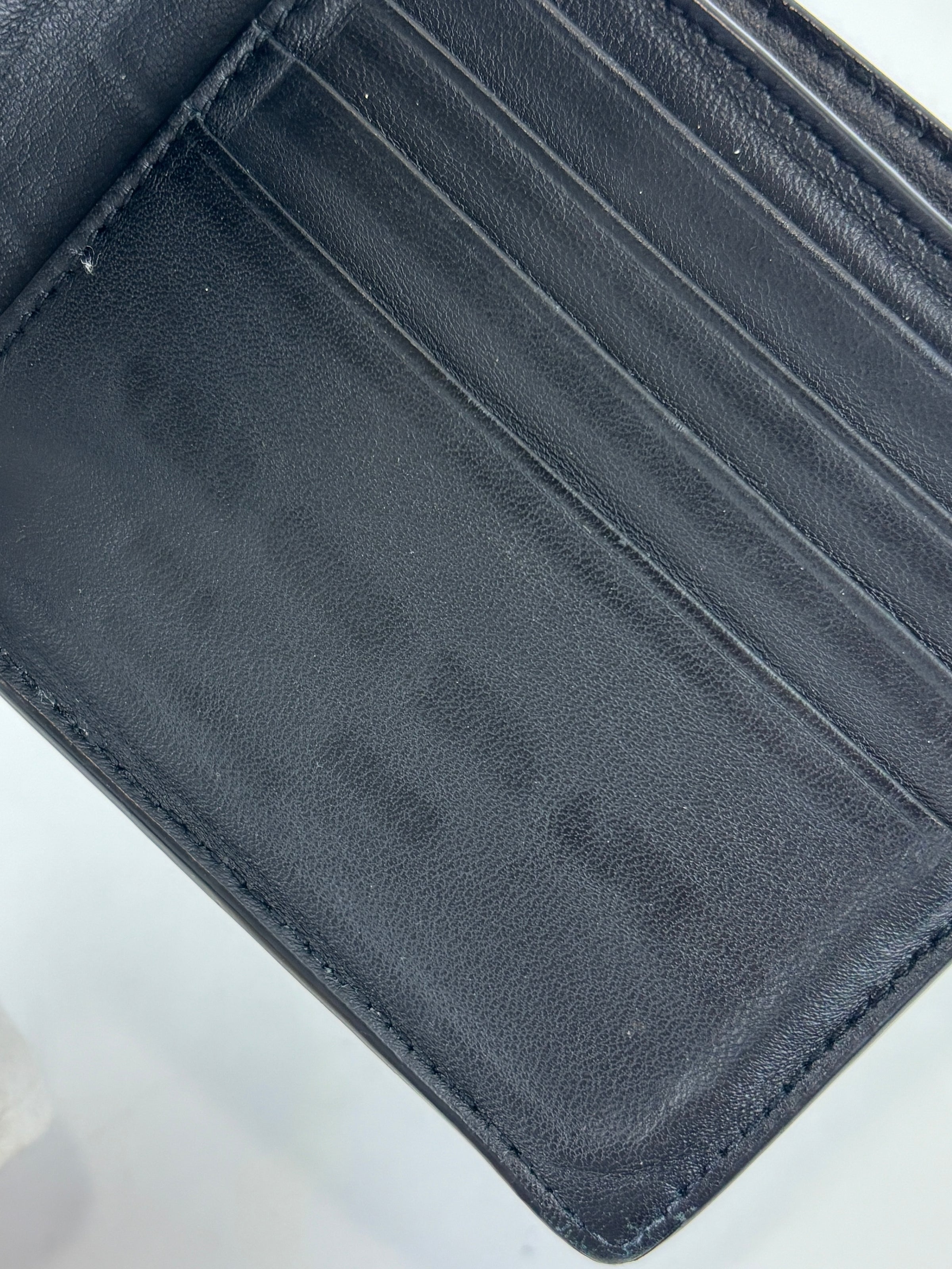 Black Croc Embossed Leather Bifold Wallet