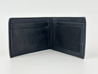 Black Croc Embossed Leather Bifold Card Holder