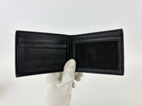 Black Croc Embossed Leather Bifold Card Holder