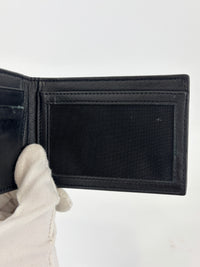 Black Croc Embossed Leather Bifold Card Holder