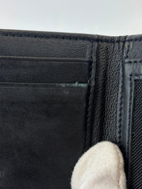 Black Croc Embossed Leather Bifold Card Holder