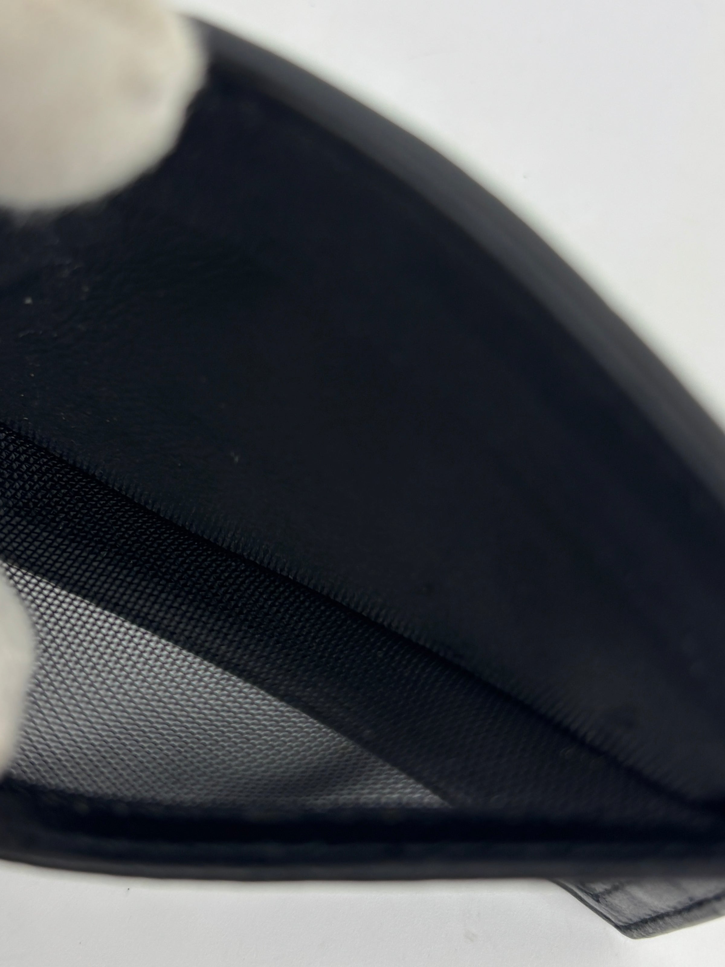 Black Croc Embossed Leather Bifold Card Holder