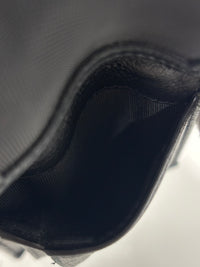Black Croc Embossed Leather Bifold Card Holder