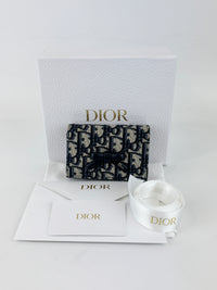 Dior Promenade Glycine Wallet Blue Dior Oblique Jacquard