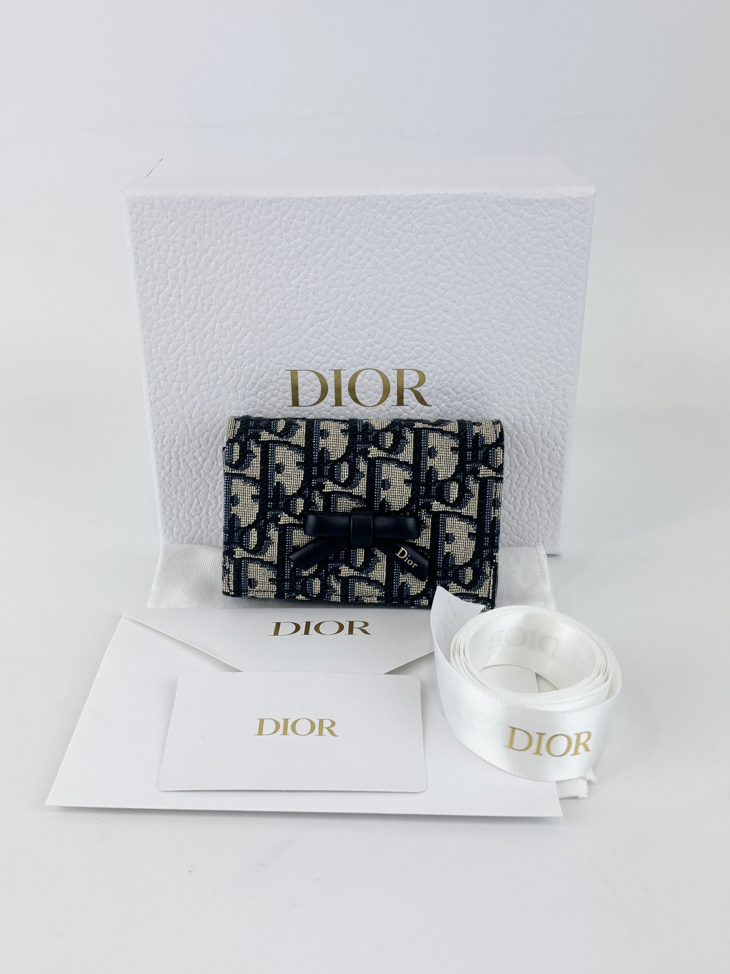 Dior Promenade Glycine Wallet Blue Dior Oblique Jacquard