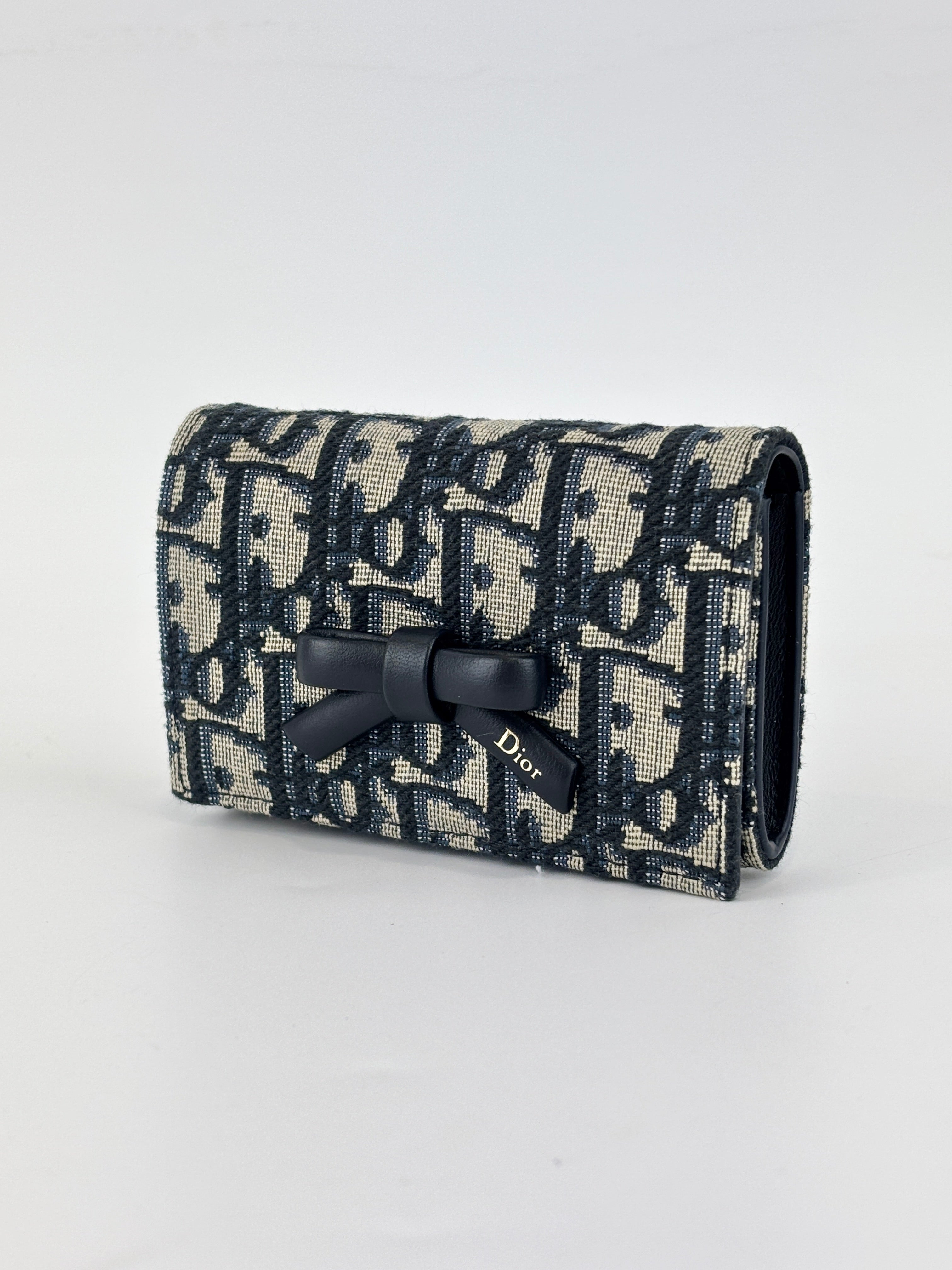 Dior Promenade Glycine Wallet Blue Oblique Jacquard – Glampot