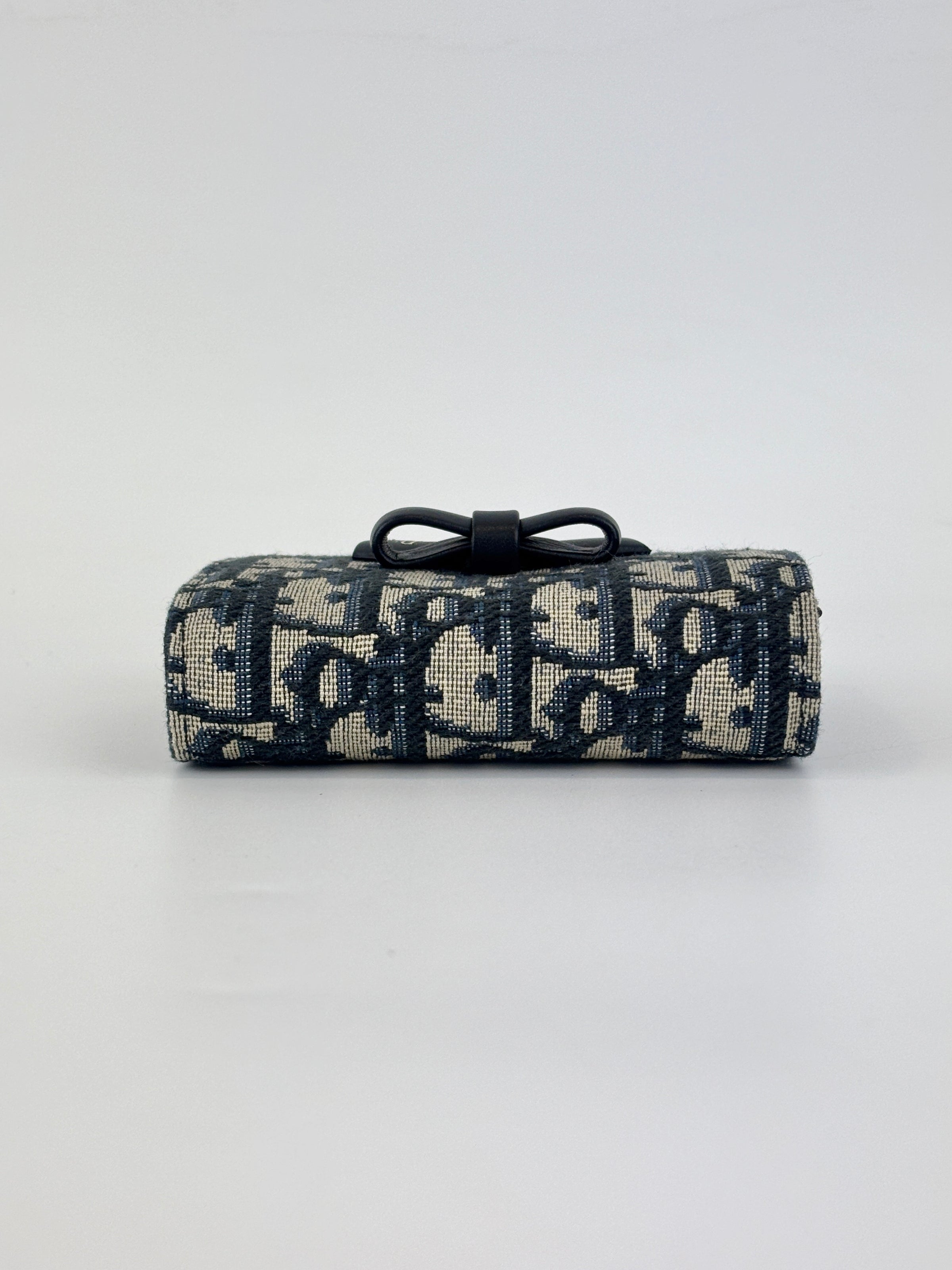 Dior Promenade Glycine Wallet Blue Dior Oblique Jacquard