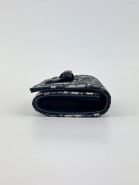 Dior Promenade Glycine Wallet Blue Dior Oblique Jacquard