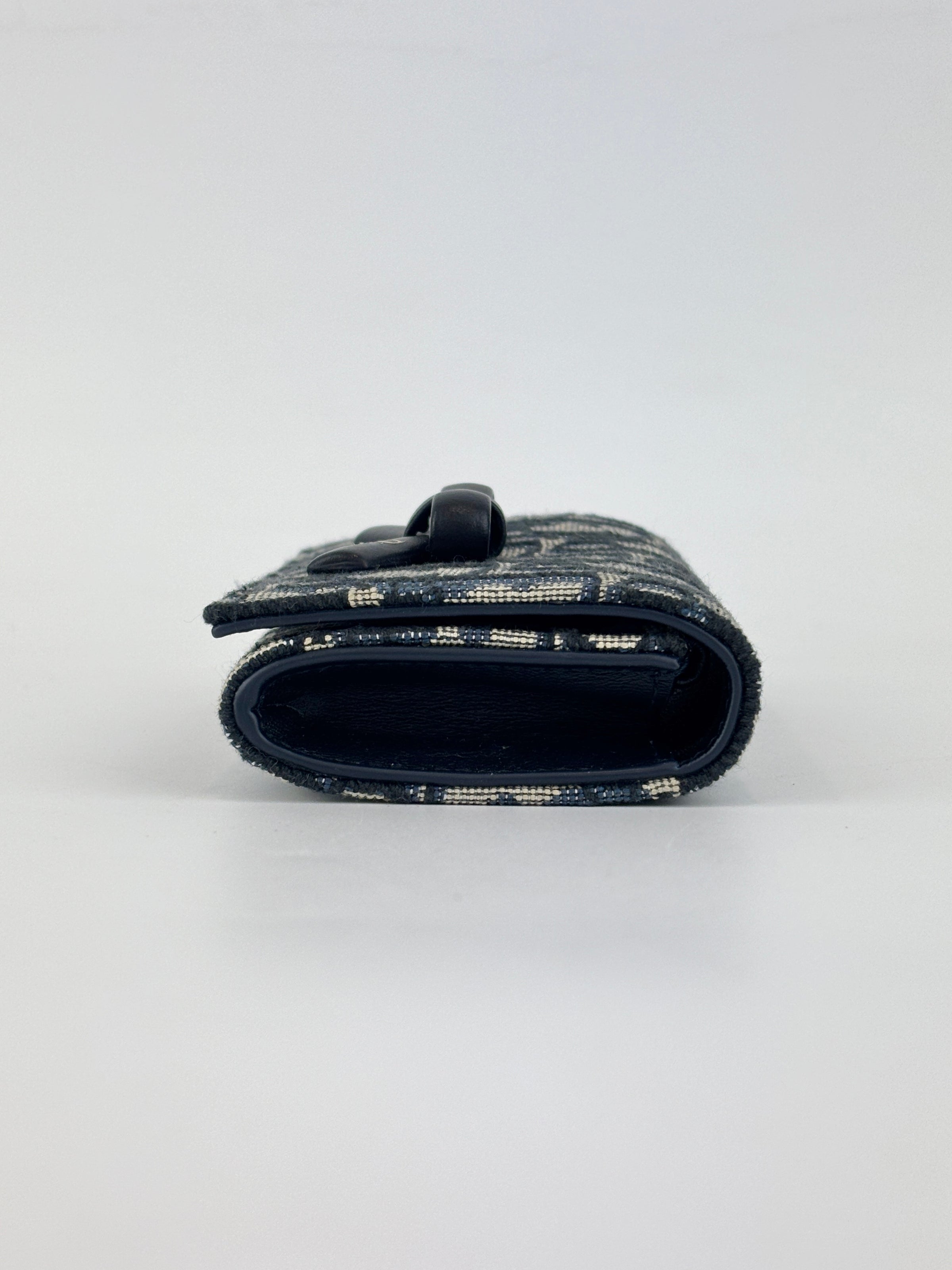 Dior Promenade Glycine Wallet Blue Dior Oblique Jacquard