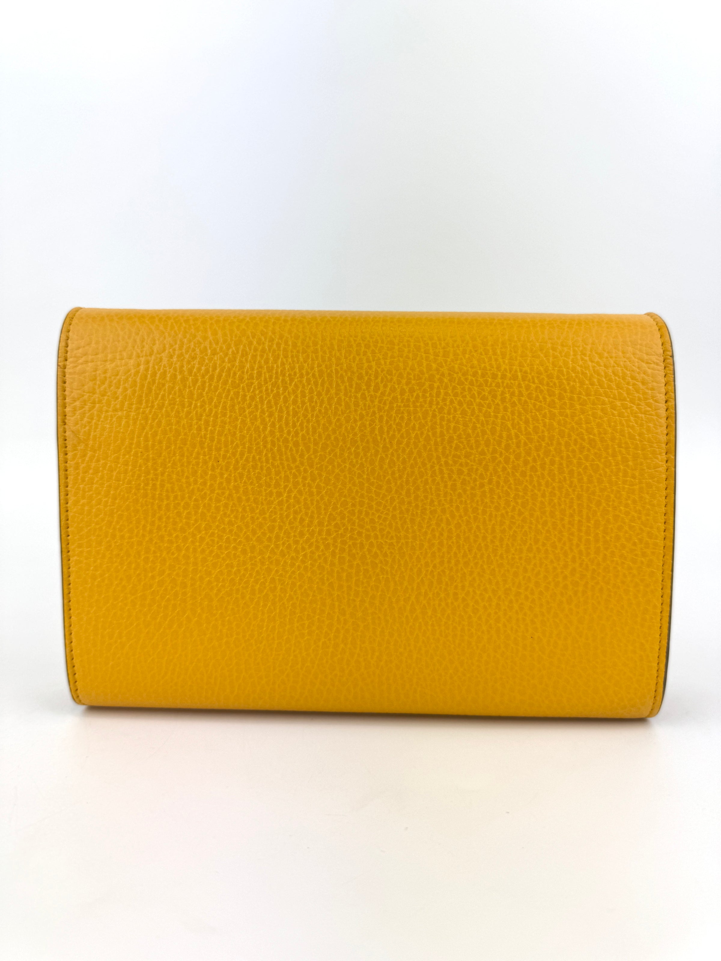 521550 Mustard Yellow Garden Series Bat Dionysus Wallet on Chain - Glampot