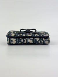 Dior Promenade Glycine Wallet Blue Dior Oblique Jacquard