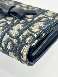 Dior Promenade Glycine Wallet Blue Dior Oblique Jacquard